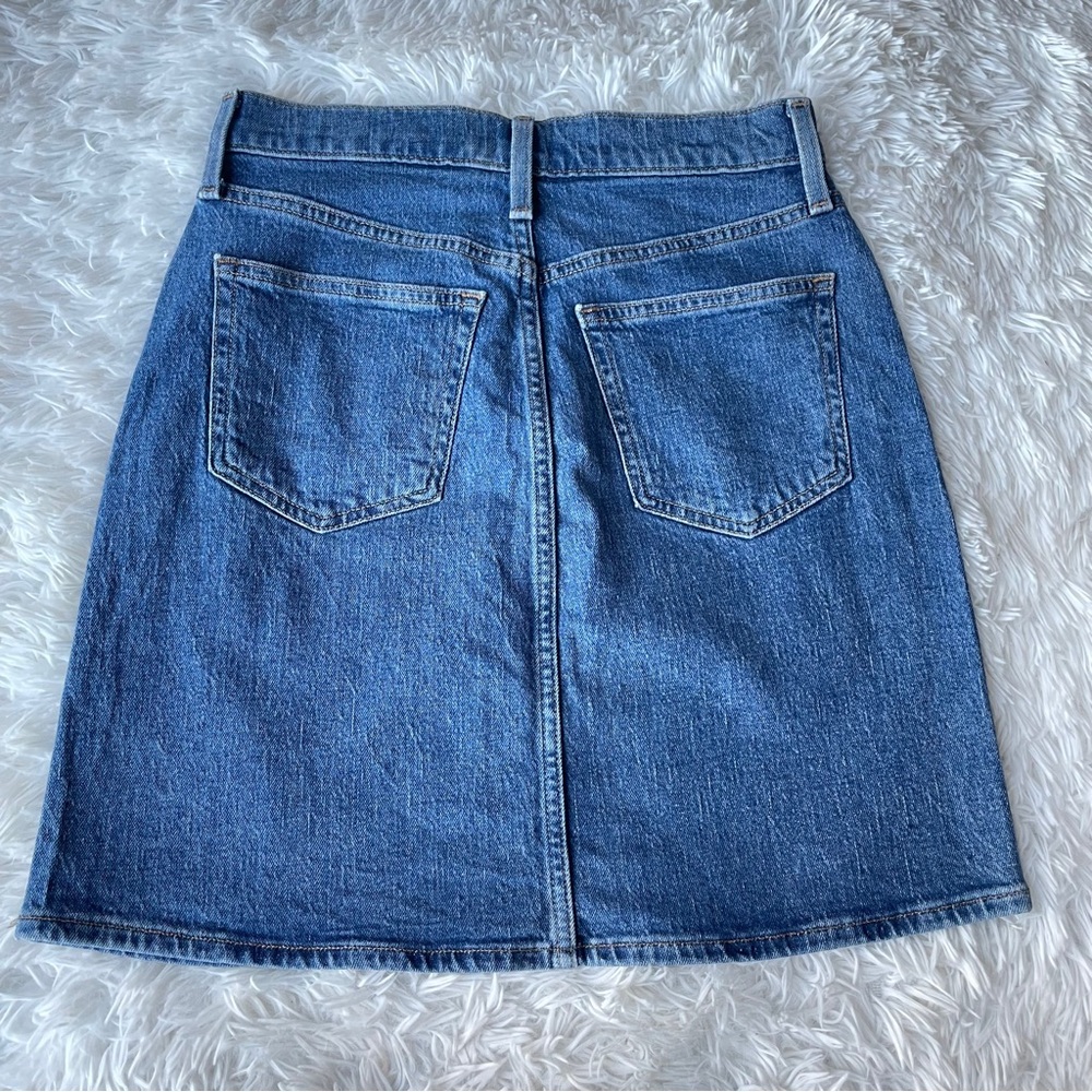 J. Crew Button Front Denim Jean Mini Skirt - Picture 8 of 9